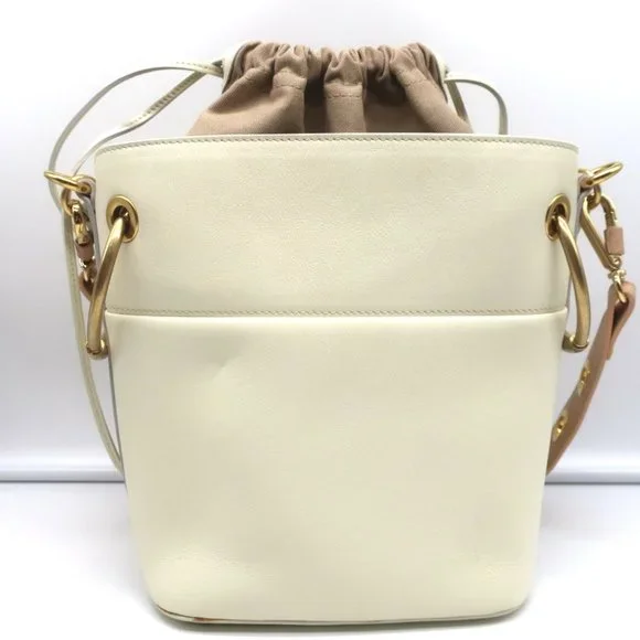 CHLOE ROY BUCKET BAG CREAM LEATHER SMALL CROSSBODY SHOULDER BAG - Picture 7 of 13